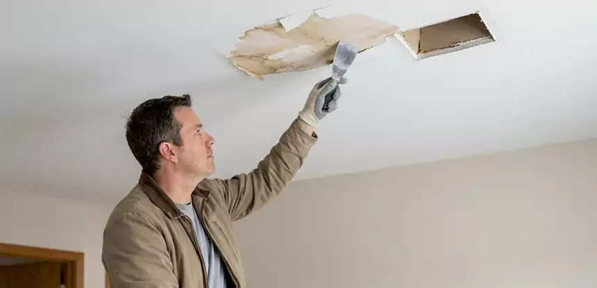 Ceiling Water Stain and Drywall Repair in Mount Berry